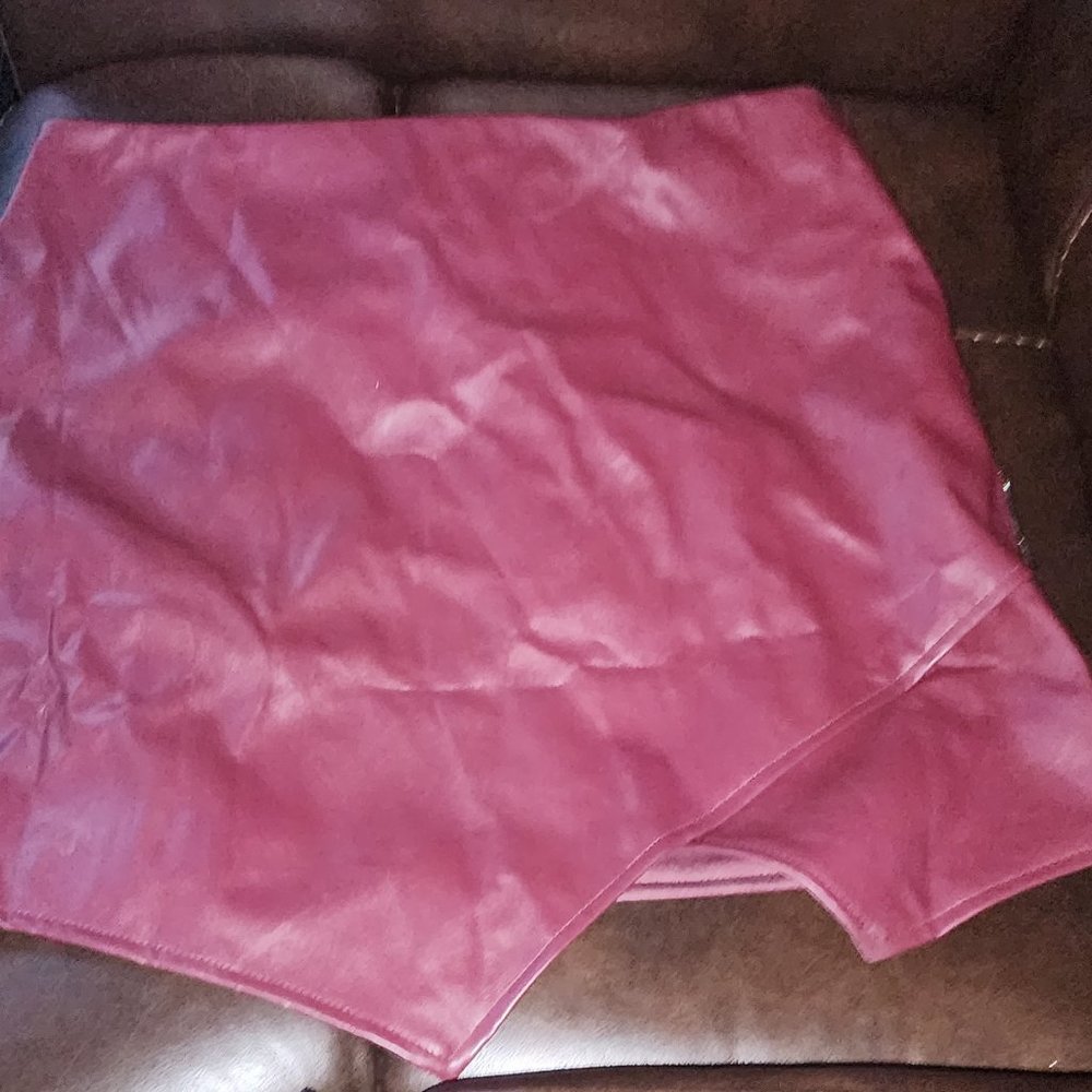 Dee Elly Wine Leather Mini Skirt